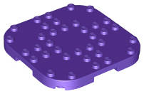 Lego (N) ~ Plate Modified 8 x 8 with Rounded Corners and 4 Feet ~ [Dark Purple]