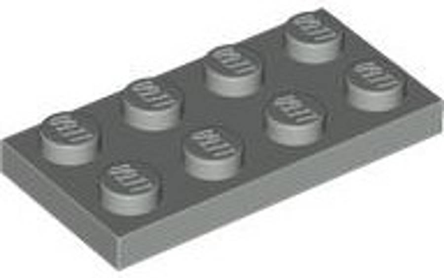 Lego (U) ~ Plate 2 x 4 ~ [Light Gray]
