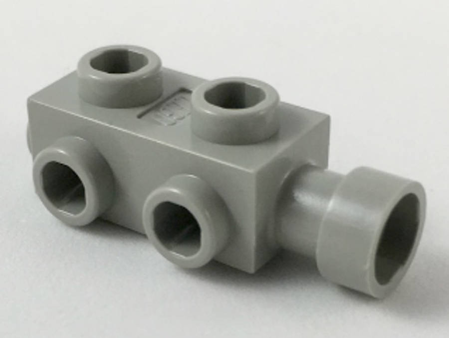 Lego (U) ~ Brick Modified 1 x 2 x 2/3 with Studs on Sides and Extended Stud Receptac ~ [Light Gray]