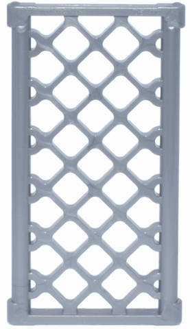 Lego (N) ~ Pane for Window 1 x 4 x 6 Lattice Diamond ~ [Flat Silver]