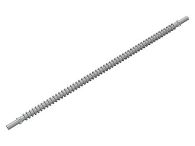 Lego (N) ~ Hose Flexible Ribbed with 8mm Ends 19L / 15.2cm ~ [Flat Silver]