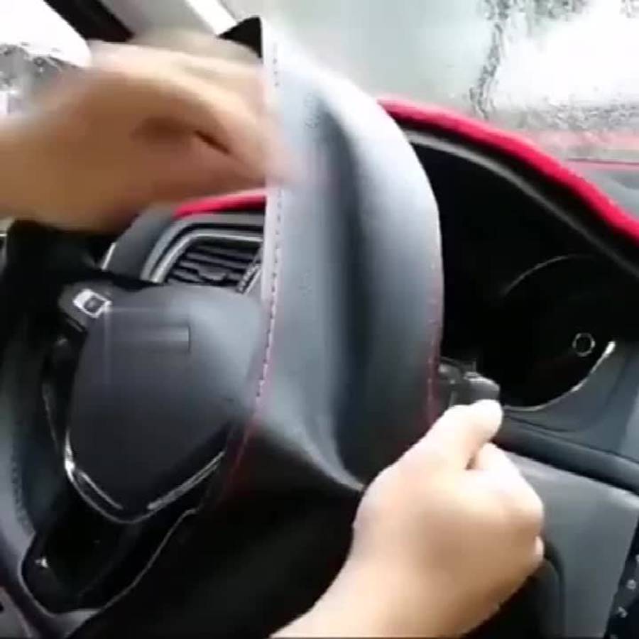 Car Steering Wheel Cover Black Thread