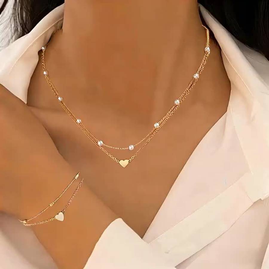 3Pcs Faux Pearl Heart Shaped Pearl