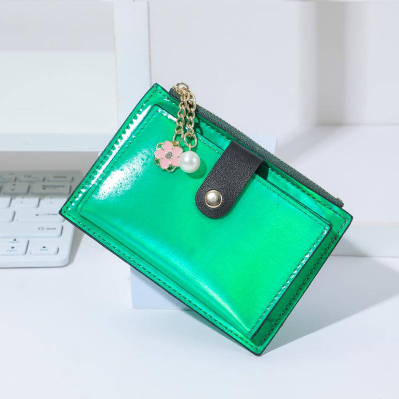 1pc Everyday Comfort Chic Holographic Synthetic Leather Wallet with Zipper Coin Purse Multiple