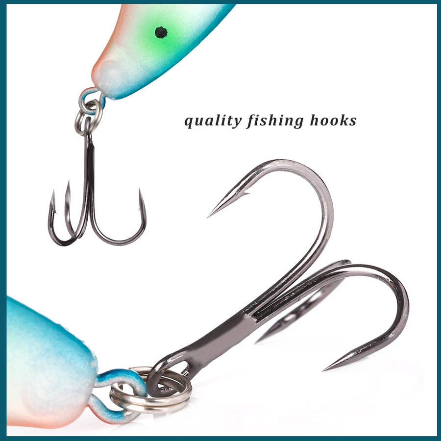 1pc Fishing Lure Realistic Rocker Design Durable ABS Hard Bait Vibrant Colors with Black R