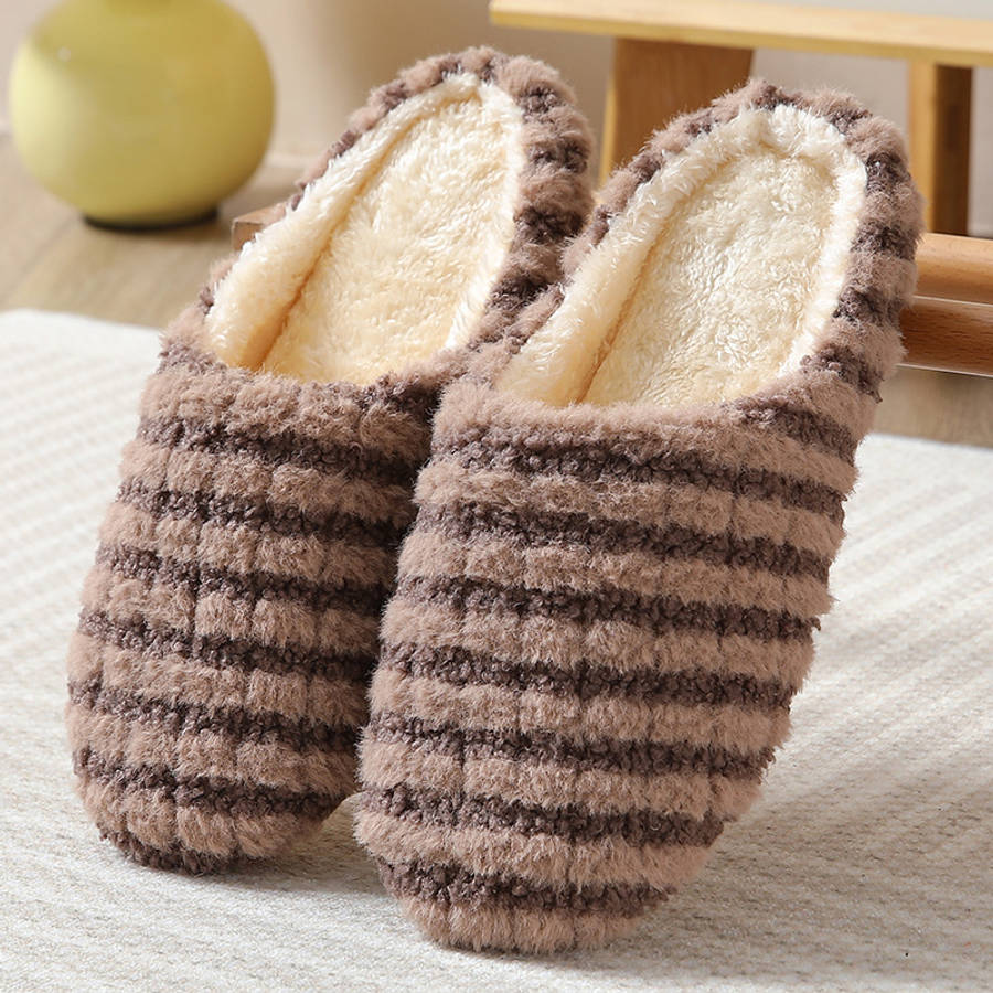 Cotton Slippers Color Coffee Brown Sizeuk 6.5-7