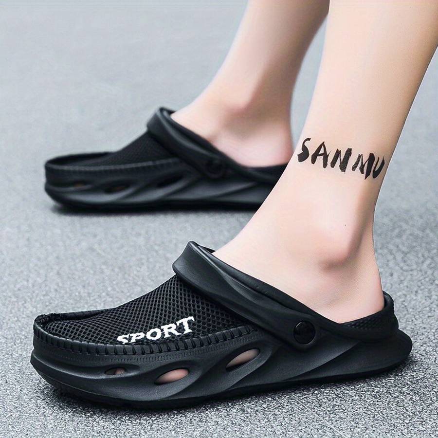 Men Slippers Summer Style Black Size Uk 8.5 To 9