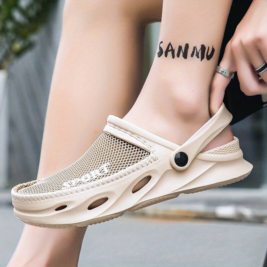 Men Slippers Summer Style Apricot Size Uk 7.5 To 8
