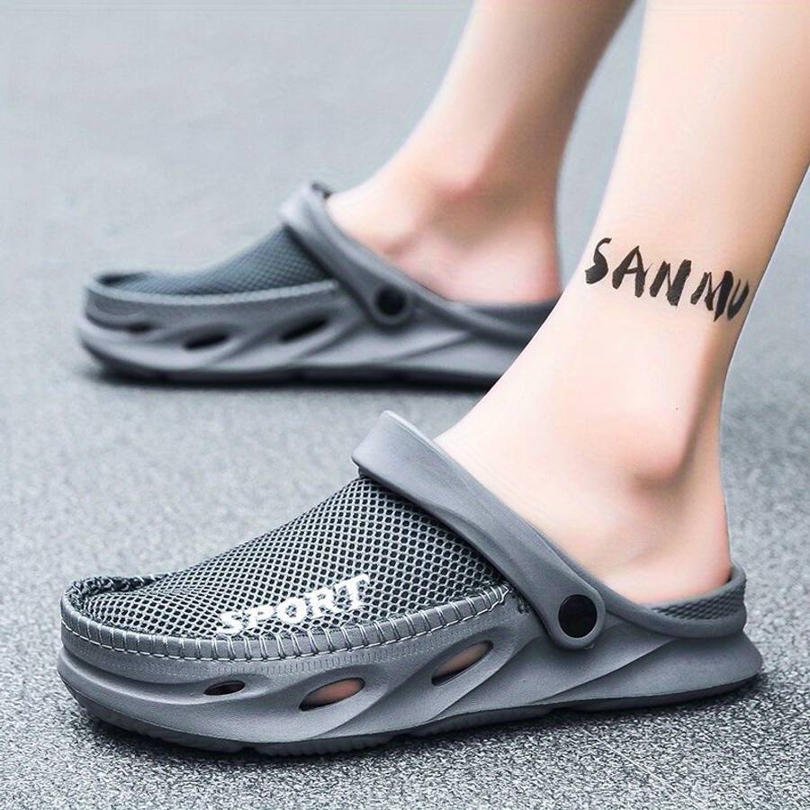 Men Slippers Summer Style Black Size Uk 7.5 To 8