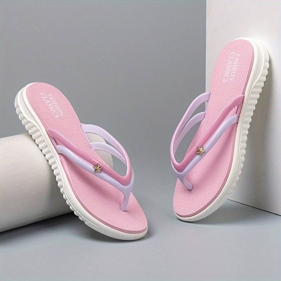 Ladies Summer Flip Flops Pink Color Uk 5.5