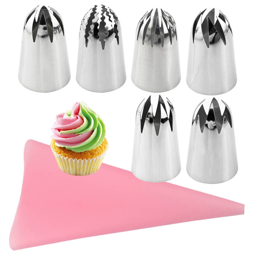 Professional Cake Decorating Head Color 7 Piece Set Super Big Mouth  Green