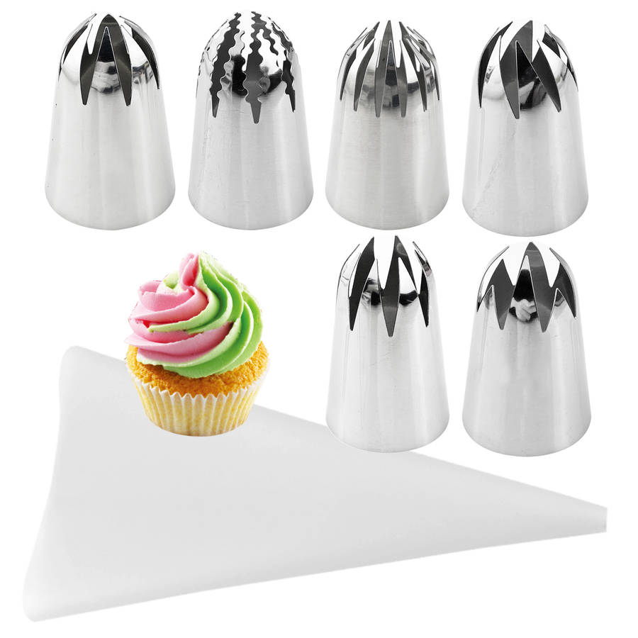Professional Cake Decorating Head Color 7 Piece Set Super Big Mouth  Green