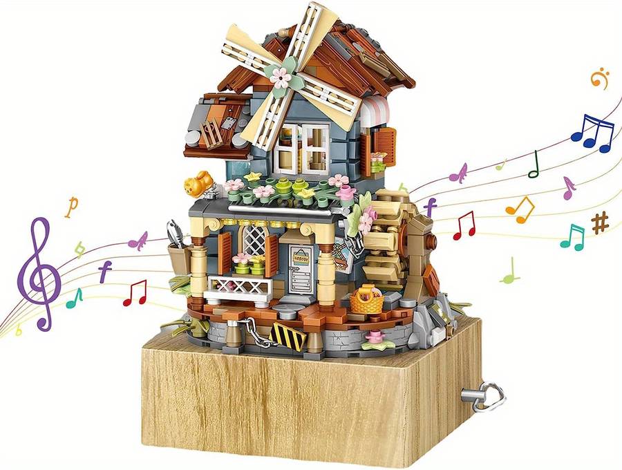 Building Toy Architectural Model Toy Set Style Windmill House