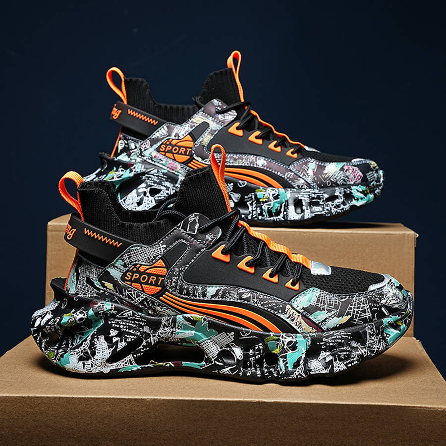 Sneakers Color Black Orange Sizeuk 4