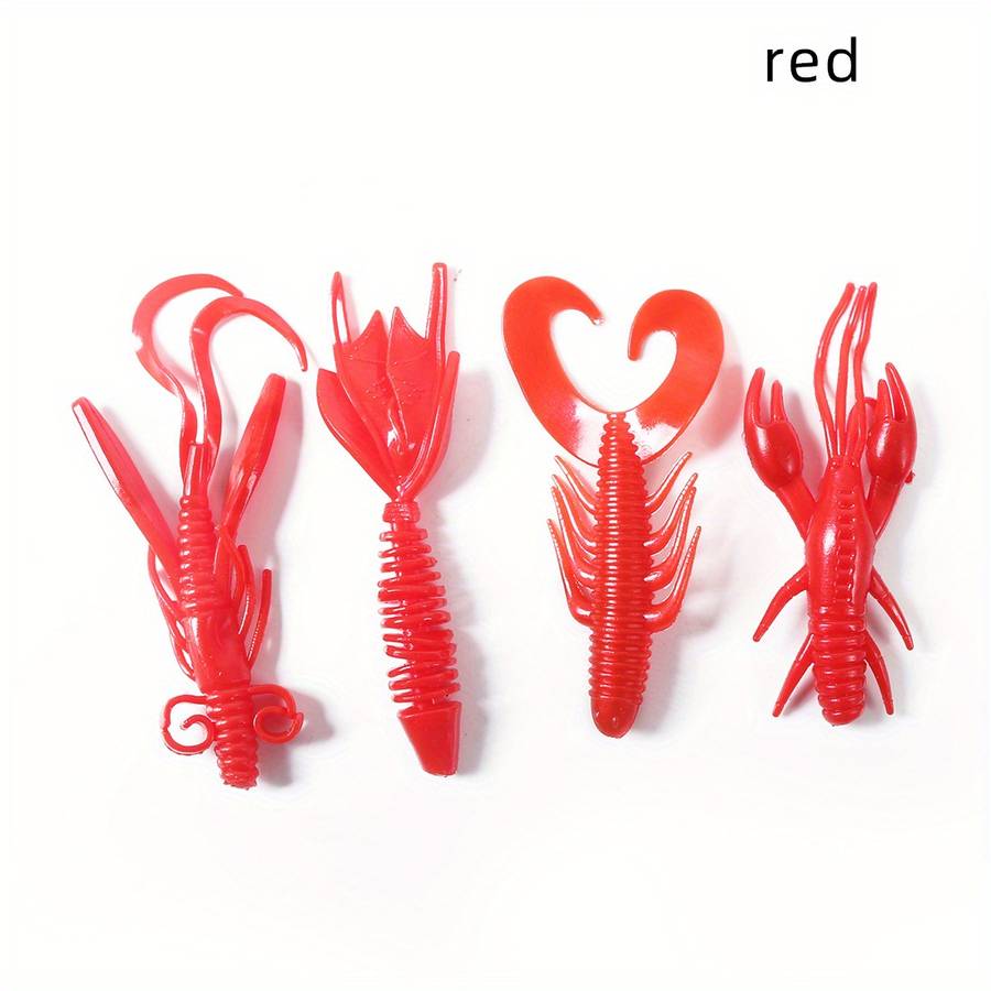 4pcs Anmuka Soft Fishing Lures Realistic Green  Black Lobster Designs 2g Silicone Bait for Bass