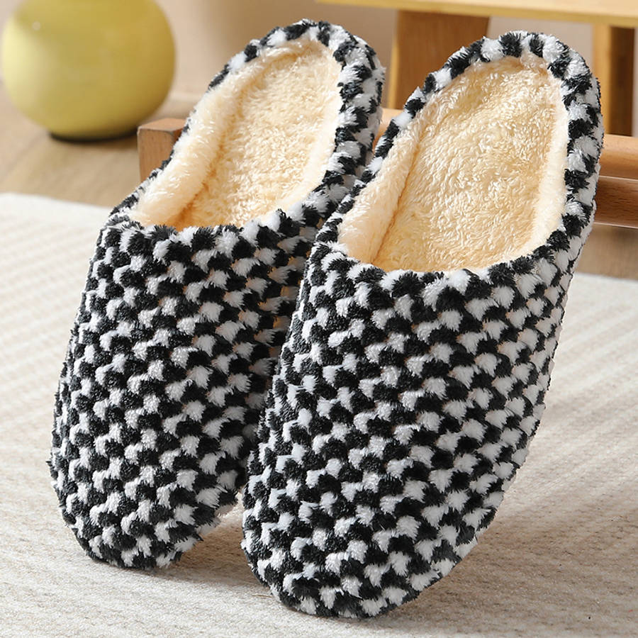 Cotton Slippers Color Black Sizeuk 6.5-7