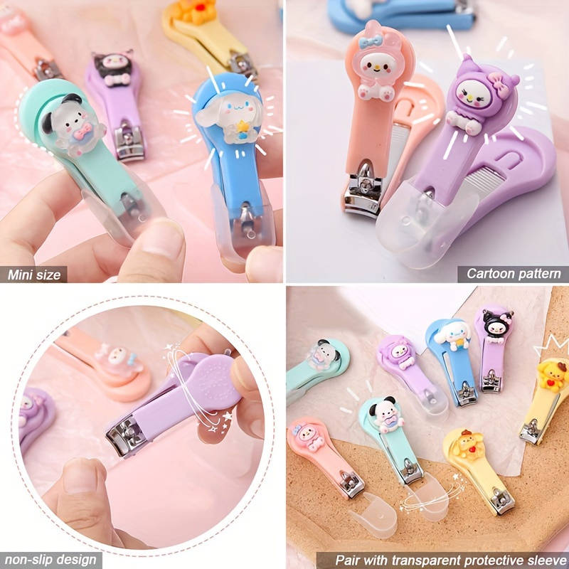 1pc Sanrio Cartoon Nail Clippers Portable Folding Trimmer with Metal Blade Straight Edge Uns