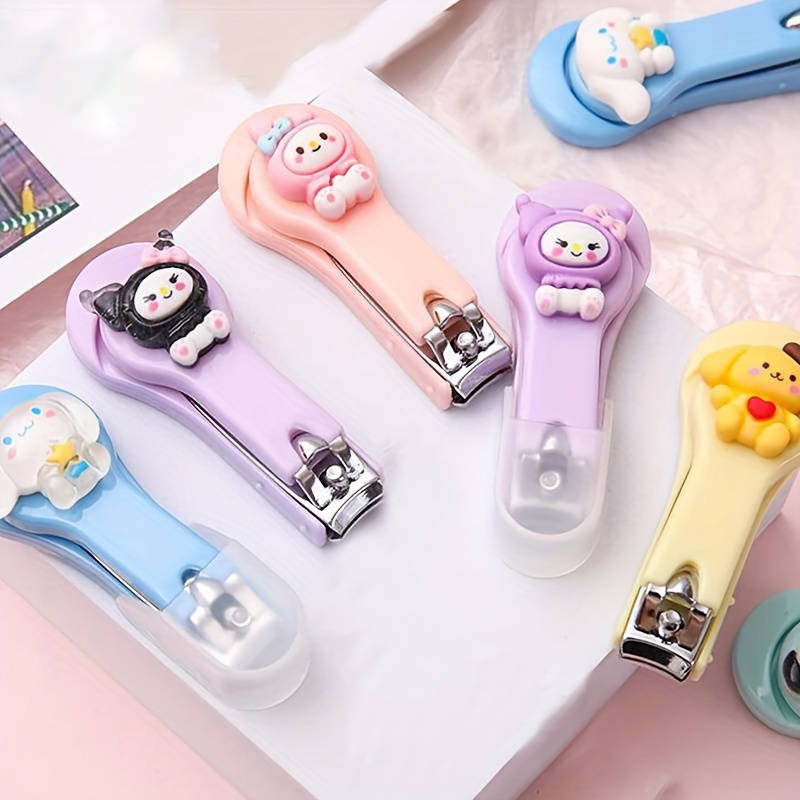 1pc Sanrio Cartoon Nail Clippers Portable Folding Trimmer with Metal Blade Straight Edge Uns