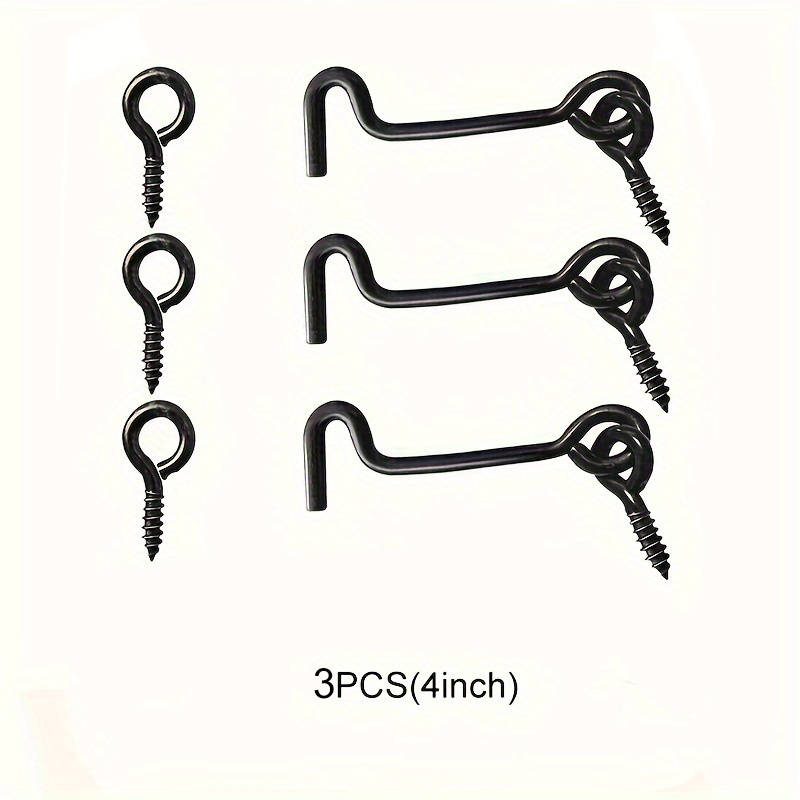 Lock Color 3Pcs Black 10.16Cm