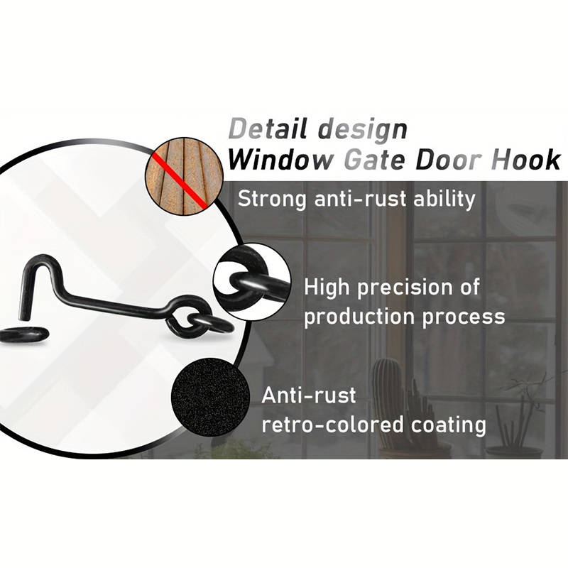 Lock Color 3Pcs Black 10.16Cm