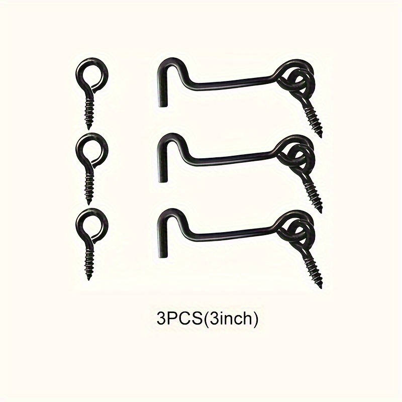 Lock Color 3Pcs Black 10.16Cm