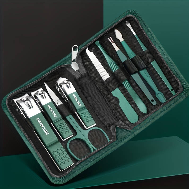 9-Piece Blue And Red Gradient Nail Clipper Set