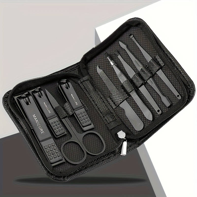9-Piece Blue And Red Gradient Nail Clipper Set