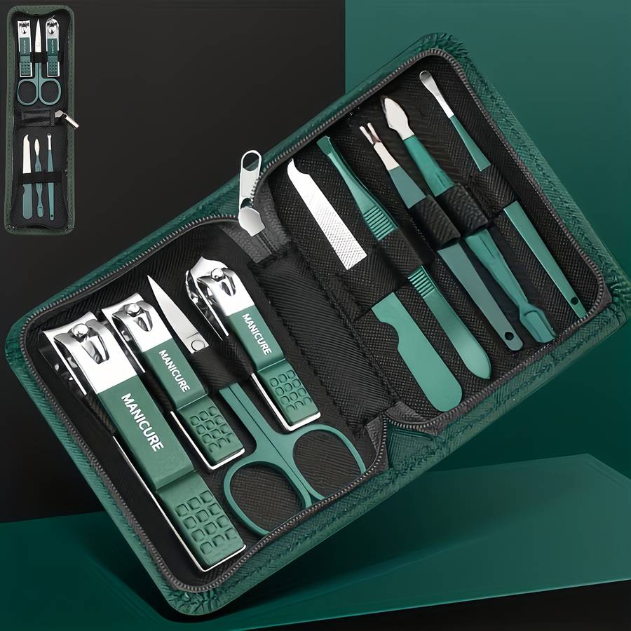 9-Piece Blue And Red Gradient Nail Clipper Set
