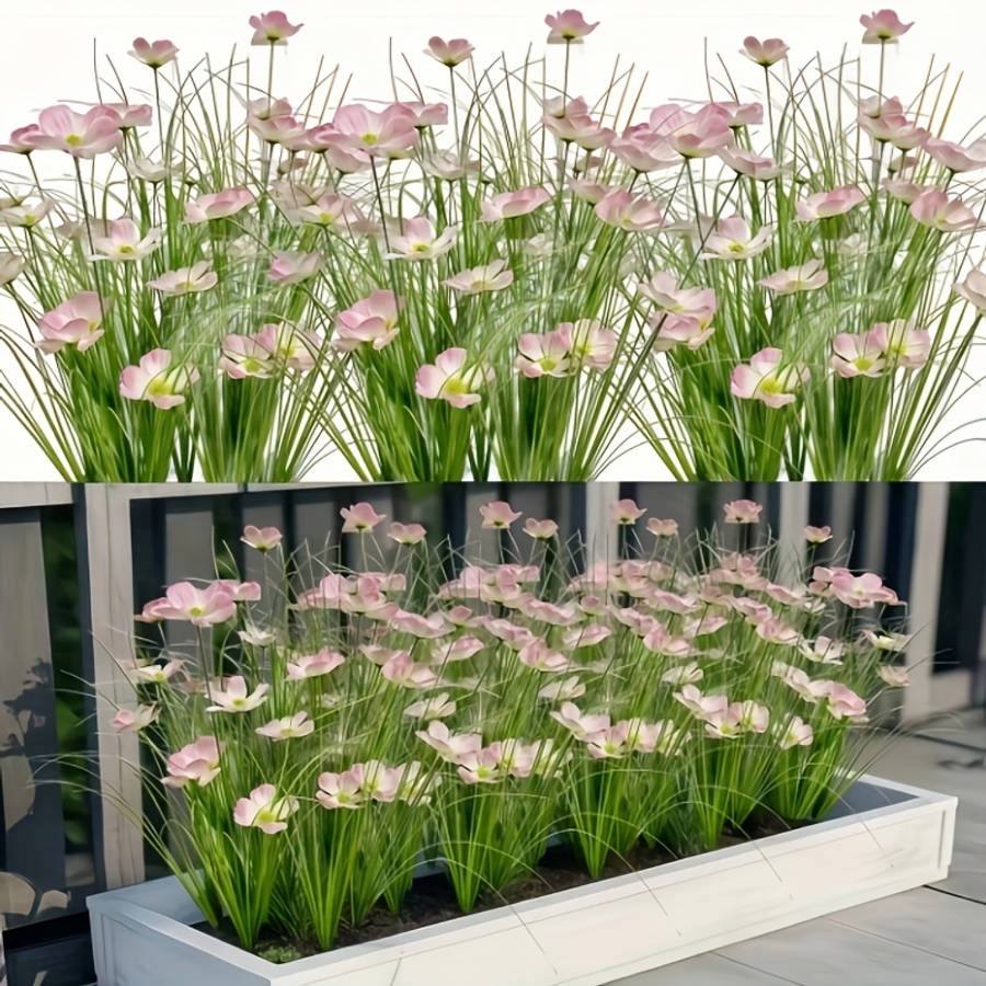 Simulated Flower Items 4 Bunches Of Green Plants