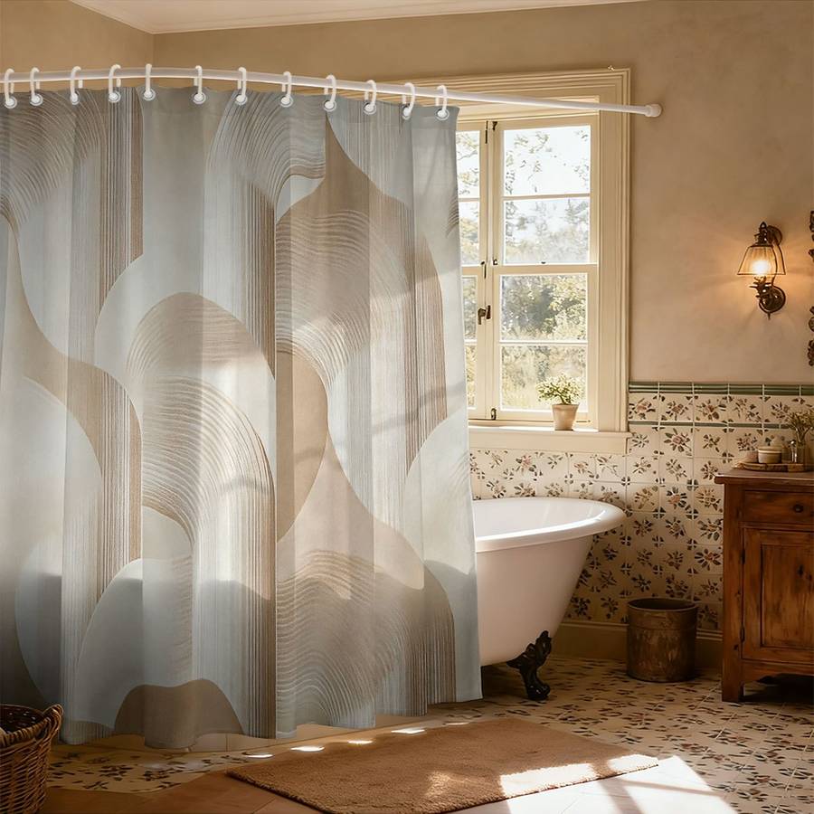 Waterproof Shower Curtain Color Printing Size 200X180Cm