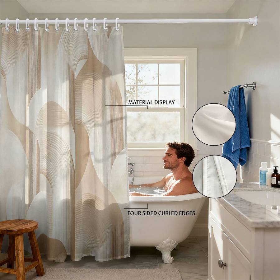 Waterproof Shower Curtain Color Printing Size 90X180Cm