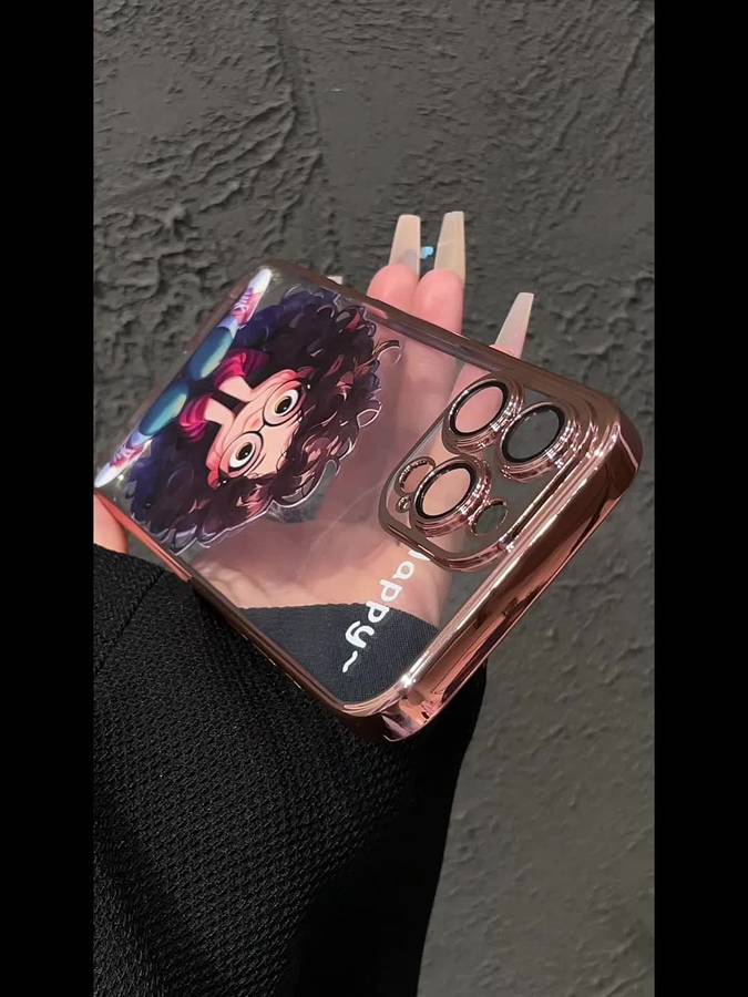1Pc Mixed Color  For iPhone 11 Pro Curly Haired Girl Phone Case