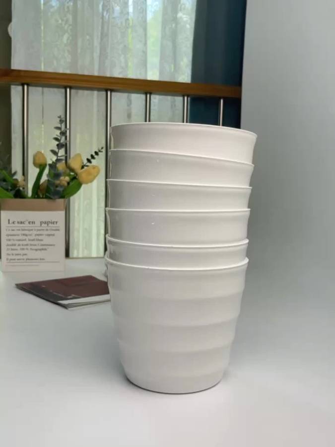 Flowerpot Color 6 Pieces Of White Corrugated Flower Pots