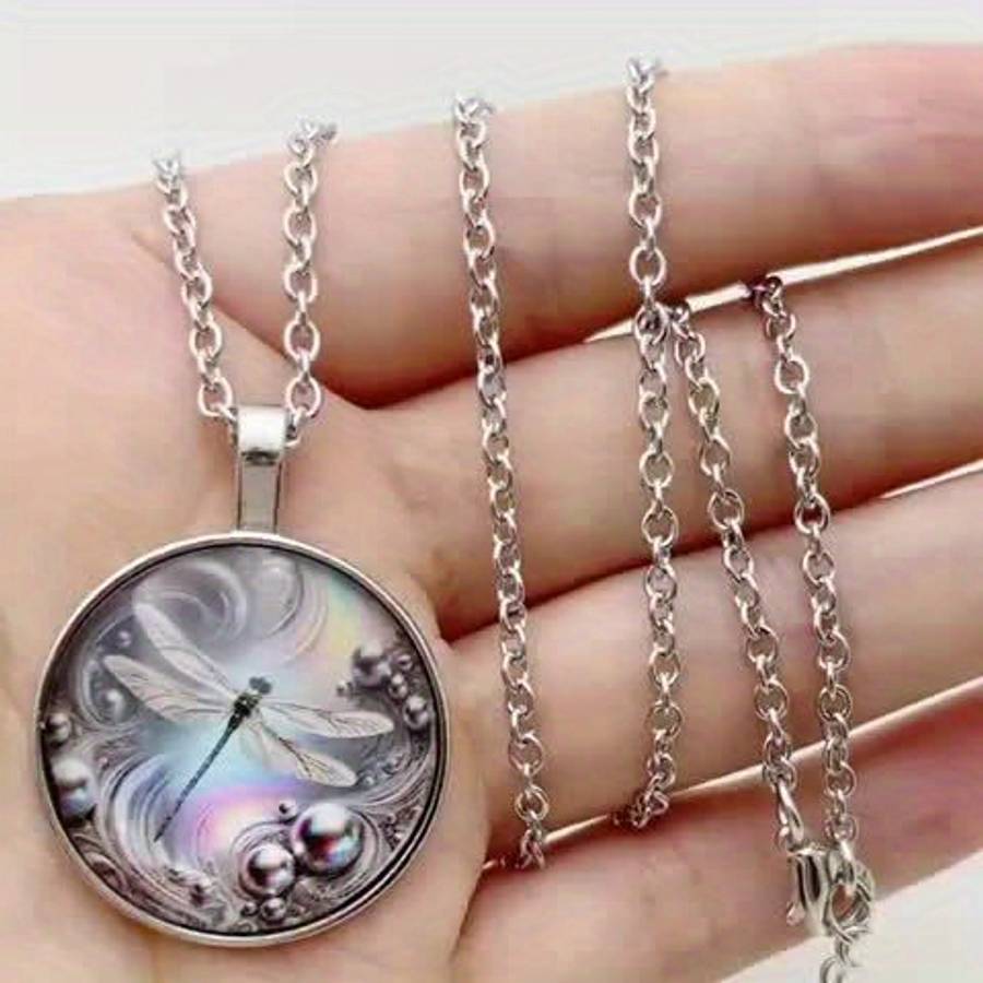 Handcrafted Plated Elegant Dragonfly Pendant