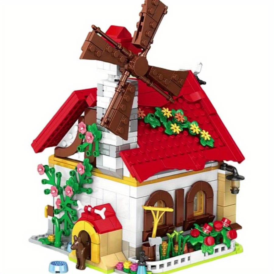 Building Toy Architectural Model Toy Set Color Granary  720 Pieces