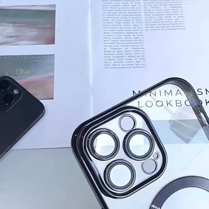 1pc Black For iPhone 13 Pro Max Sleek And Luxurious Transparent Phone Case