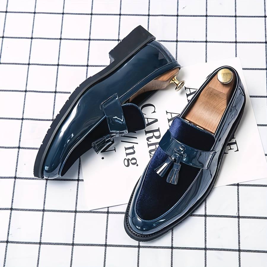 Mens Leather Shoes Color 2699 Blue Sizeuk 7.5