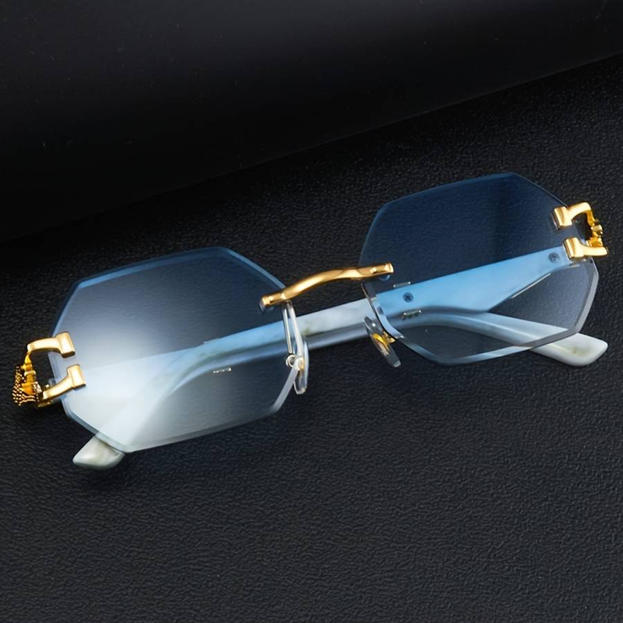 Mens Glasses Color C6 Golden Frame Transparent Lens