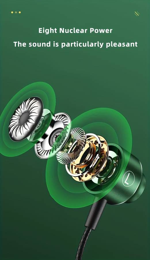 Wired Headphones Green