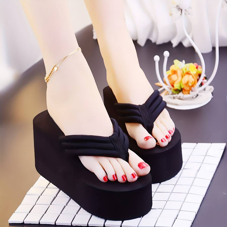 Ladies Summer Flip Flops Black Uk 3