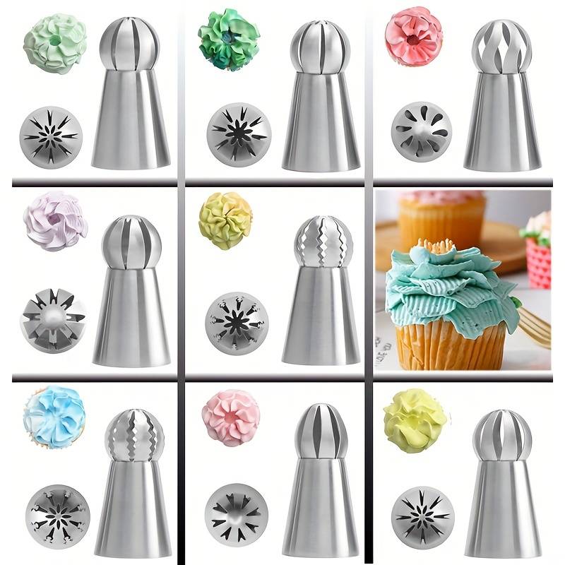 Professional Cake Decorating Head Model Frosted 8 Piece Set