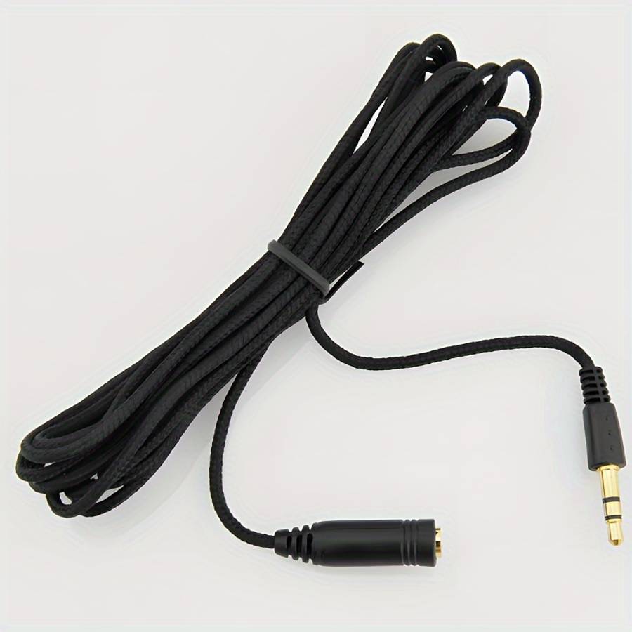 Premium Braided 3.5Mm Headphone Extension Cable 1.5M Lengths 0.138'' Microphone Jack Ster