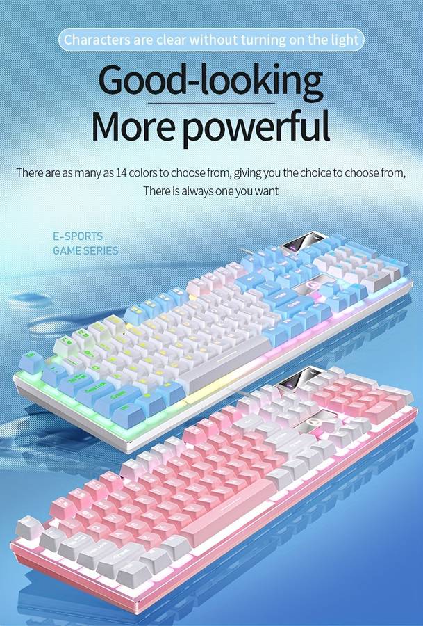 Keyboard Color Purple  white Light