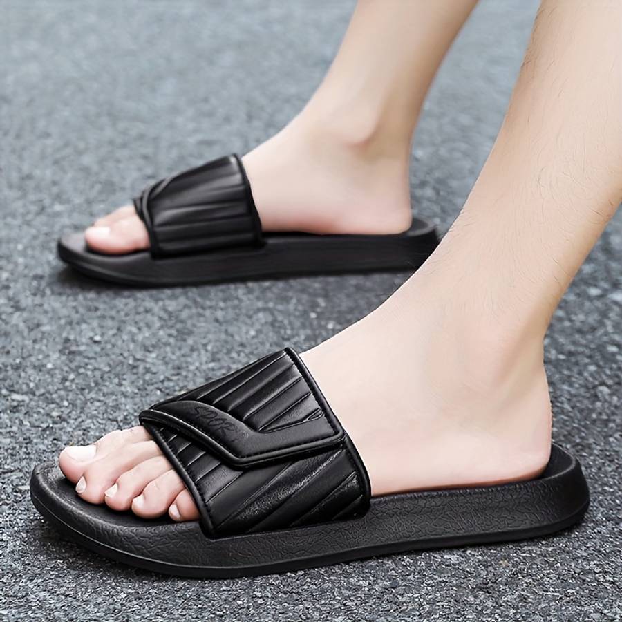 Men Slippers Summer Style 9723 Black Size Uk 8.5 To 9