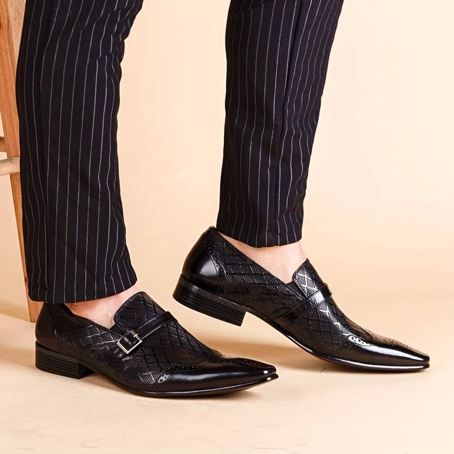 Mens Leather Shoes Color Black Sizeuk 7.5