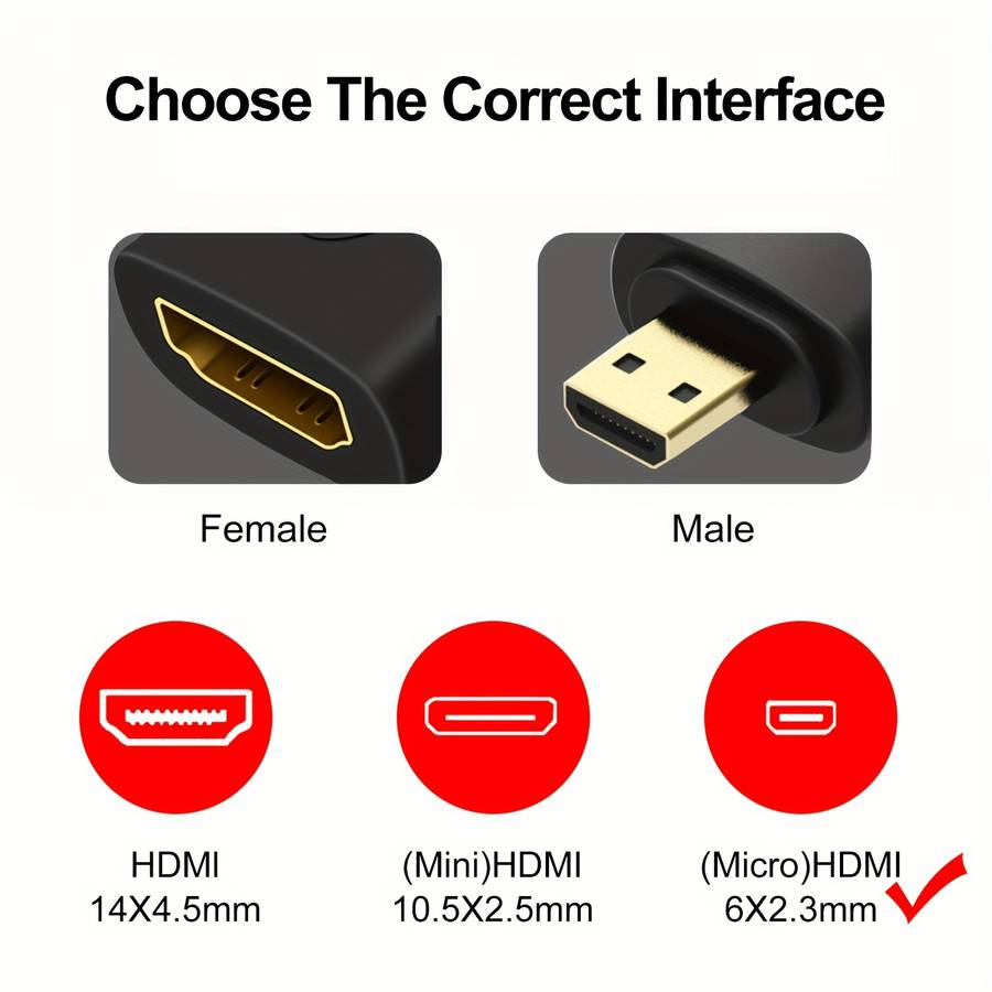 1pc Micro USB Male to Micro HDTV Female Adapter Converter Gold Plated Glossy Surface Uncharg