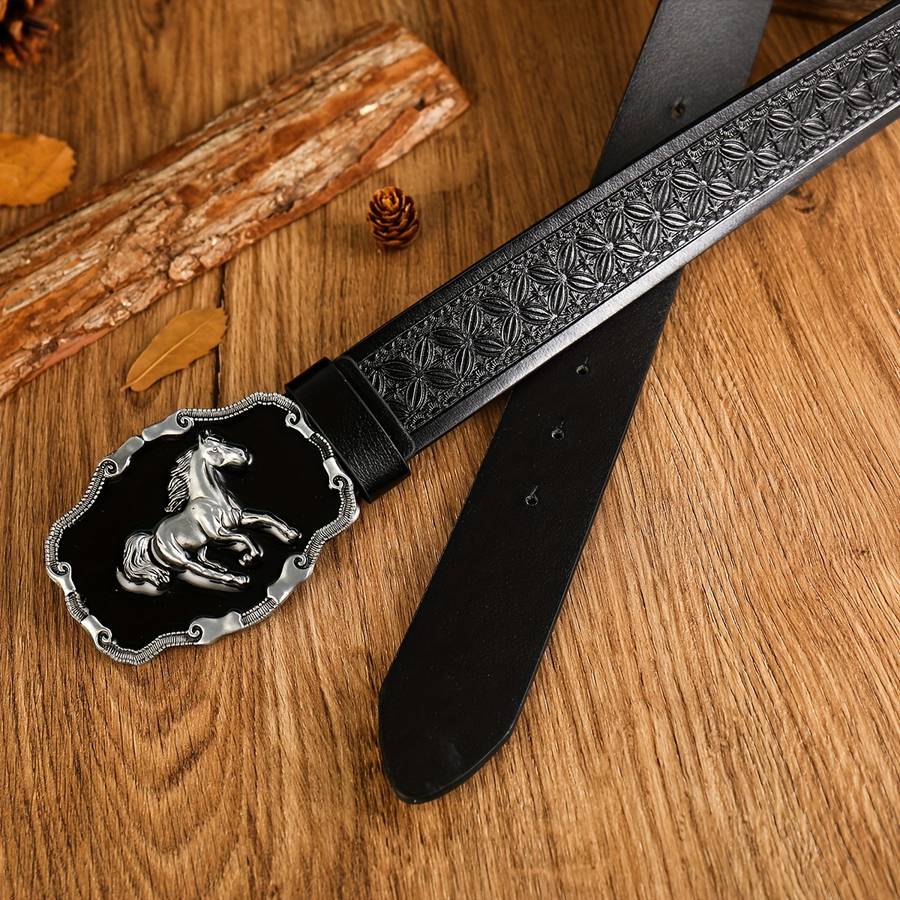 Belt Color Black Horse Black Checkered Generation Size 105 110C M