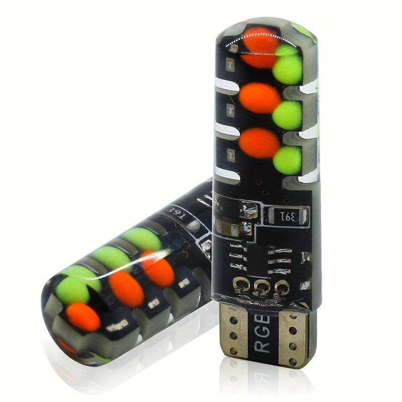 1 Set Car LED Lights New COB RGB Demonstration Wide Light T10 Colorful Burst Flash Co