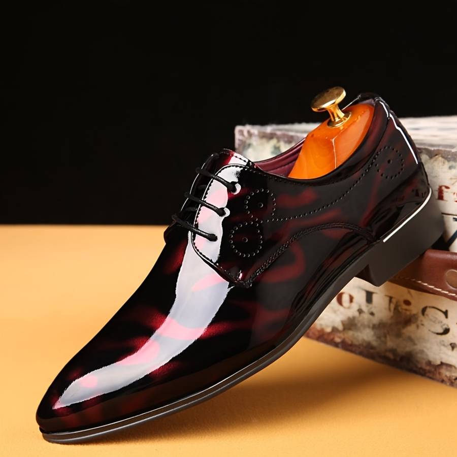 Mens Leather Shoes Color Flowers Yellow Sizeuk 7