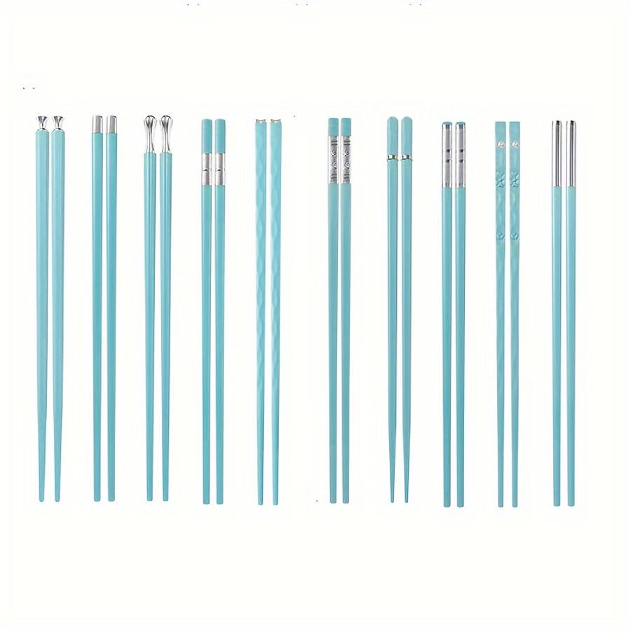 Chopsticks Items Porcelain Blue Simple 5 Pairs